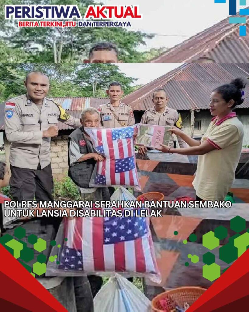 Polres Manggarai Serahkan Bantuan Sembako untuk Lansia Disabilitas di Lelak