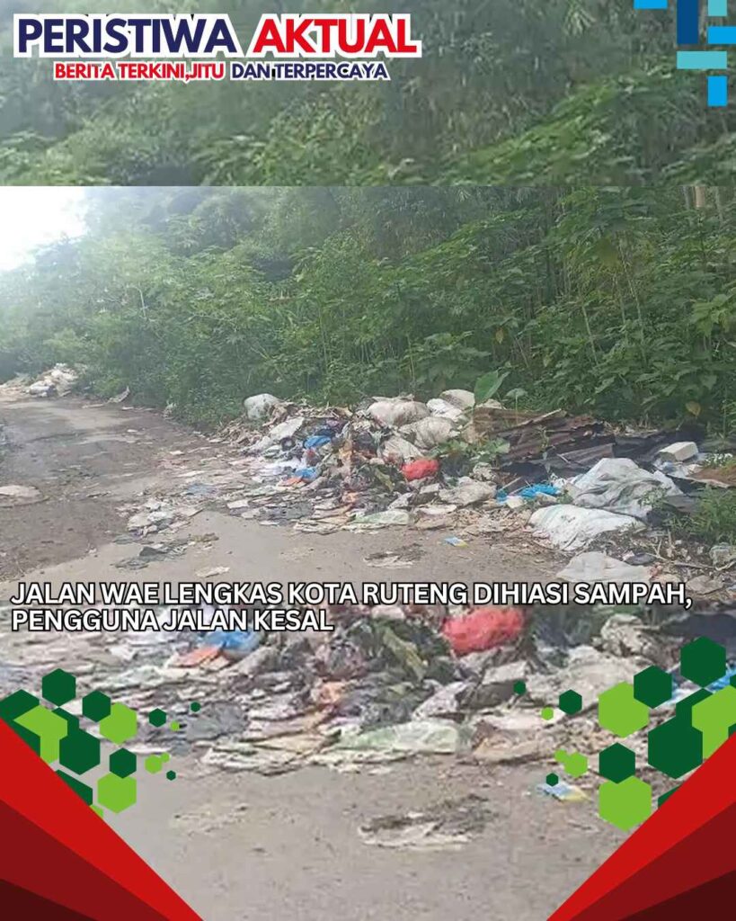 Jalan Wae Lengkas Kota Ruteng Dihiasi Sampah, Pengguna Jalan Kesal