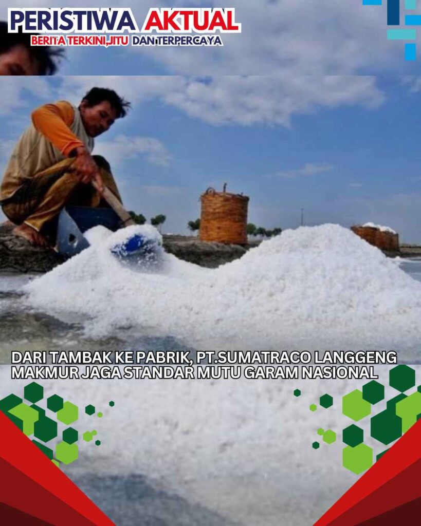 Dari Tambak ke Pabrik, PT.Sumatraco Langgeng Makmur Jaga Standar Mutu Garam Nasional